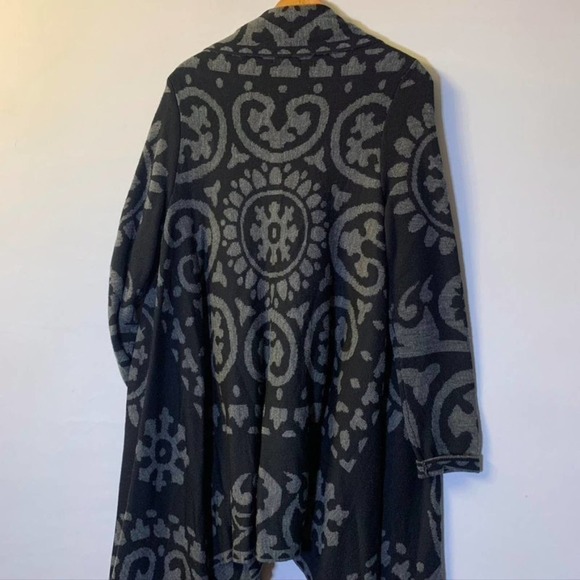 ADRIENNE Vittadini drape collar cardigan gray S/M - Picture 8 of 9